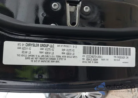 2014 Chrysler 300 300S z USA, uszkodzony, nr VIN 2C3CCABG7EH135911